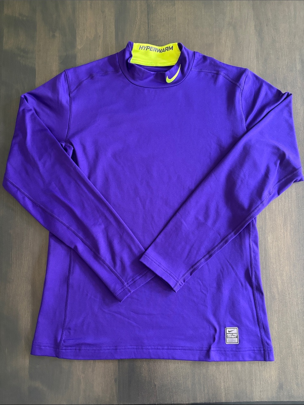 Nike Pro Combat Dri-Fit Hyperwarm Long Sleeve Shirt Men’s Size Medium Purple